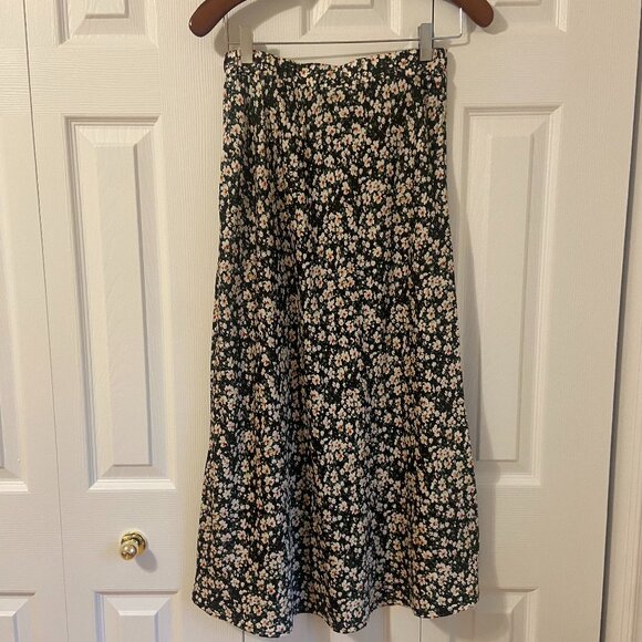 Know One Cares (Nordstrom Rack) Silky Floral Midi Skirt sz. Medium - Picture 2 of 5